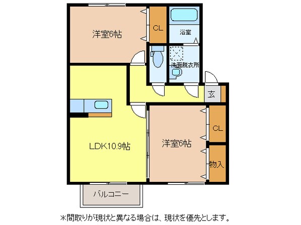 ヴィラ中島Ⅱの物件間取画像